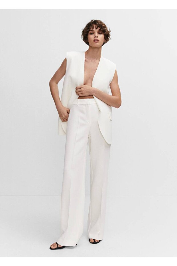 Wideleg Kumaş Pantolon - 2