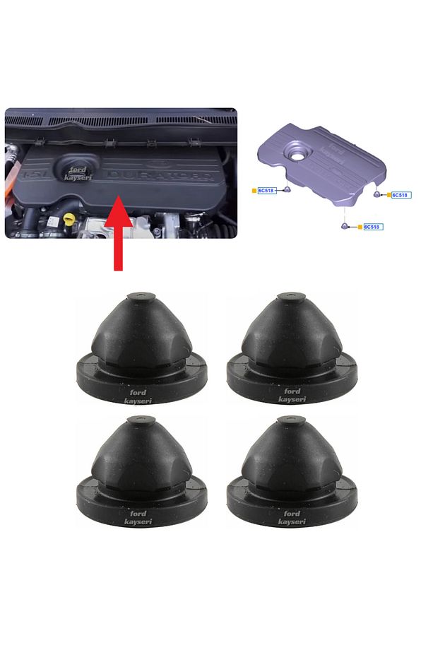 Focus Uyumlu 1.5 Duratorq Motor Üst Kapağı Alt Takoz Takımı 4 Adet - 1