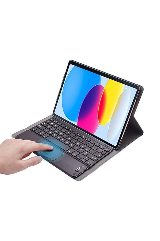 Lenovo Tab P12 TB370FU 12.7 inch Uyumlu Tablet Bluetooth Klavye + Touchpad Standlı Kılıf - Bkk2 - 1