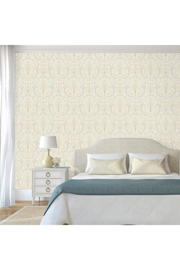 Tropicano Renkli Damask Desen Duvar Kağıdı 9901-2: Krem | Ce, Iso 9001, Iso 10002, Iso 14001 - 5