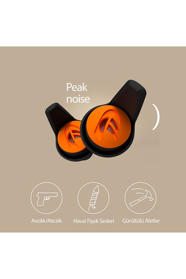 Avcılık/atıcılık Için Kulak Tıkacı Peak Noise Tıbbi Kalite Patentli Membran Filtre 4 Boyut Tıpa - 5