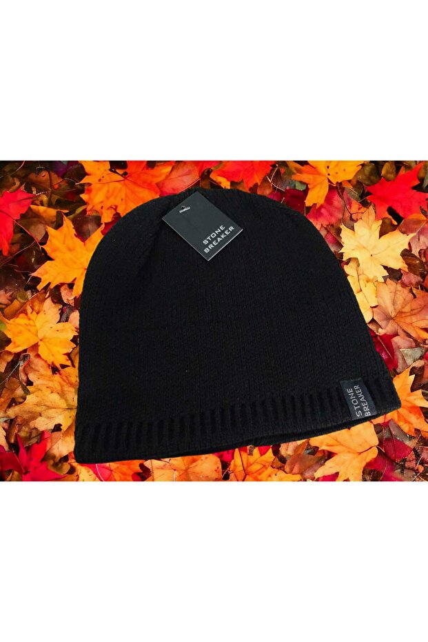Black Men's Knitwear Beanie Knit (Pop-up width 25cm length 20 cm)