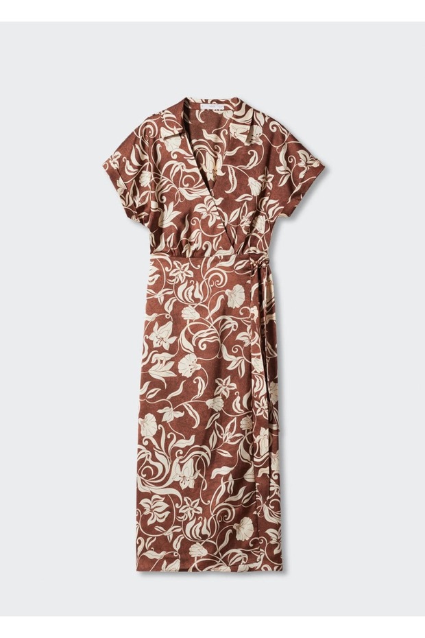 Desenli Anvelop Kesim Elbise - 3