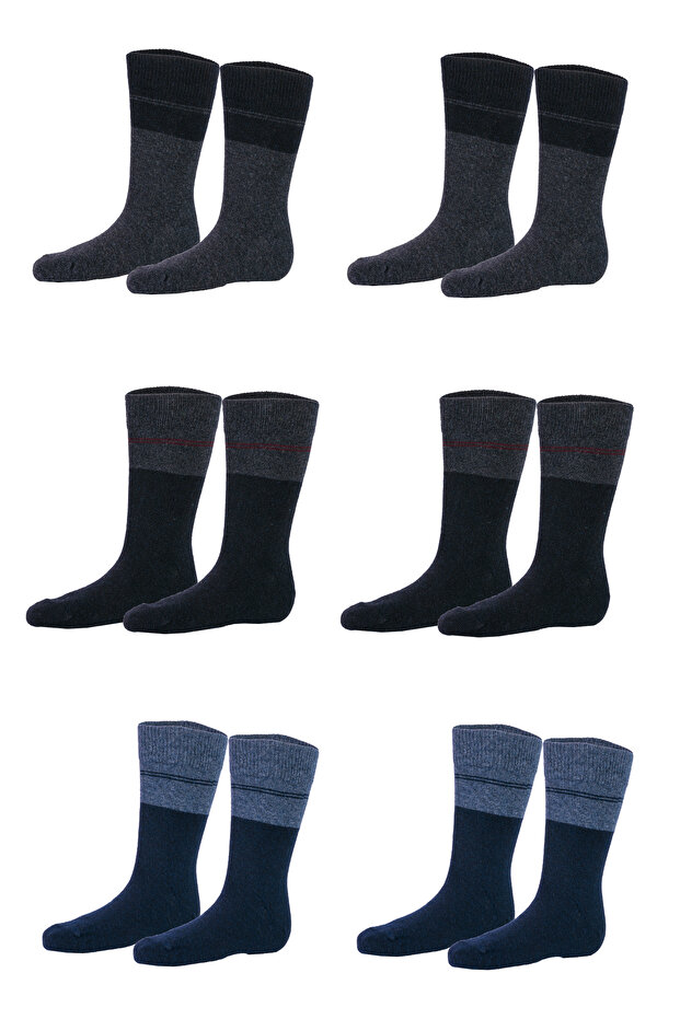 Erkek 6'lı Yüksek Kalite Yün Soket Çorap - 3