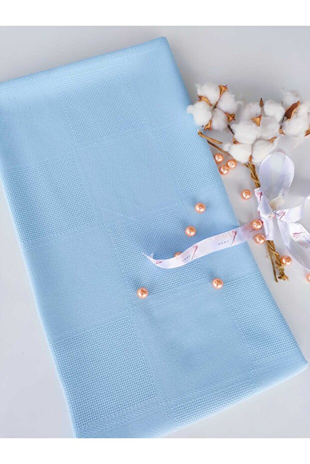 110X115 cm HEREKE BABY BLANKET - BABY BLUE