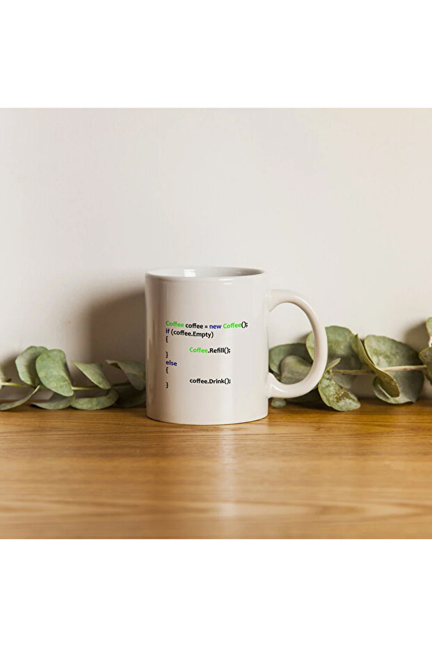 كوب مطبوع عليه مهندس كاتب القهوة جافا Html - 1