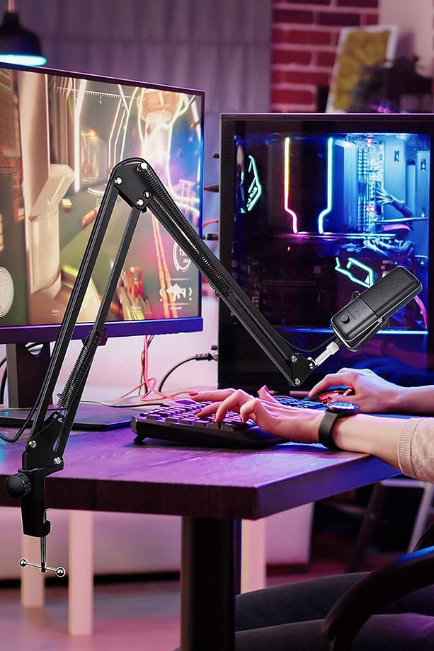 Masa Üstü Mikrofon Tutucu Stand Ayarlanabilir Canlı Yayın Yayıncı Mikrofon Tablet Tutucu Stand ST-35 - 1