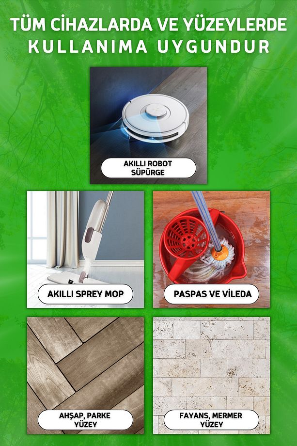 Yağmur Ormanı Kokulu Akıllı Robot Süpürge Deterjanı, Sprey Mop Deterjanı, Yüzey Temizleyici 550ml - 3