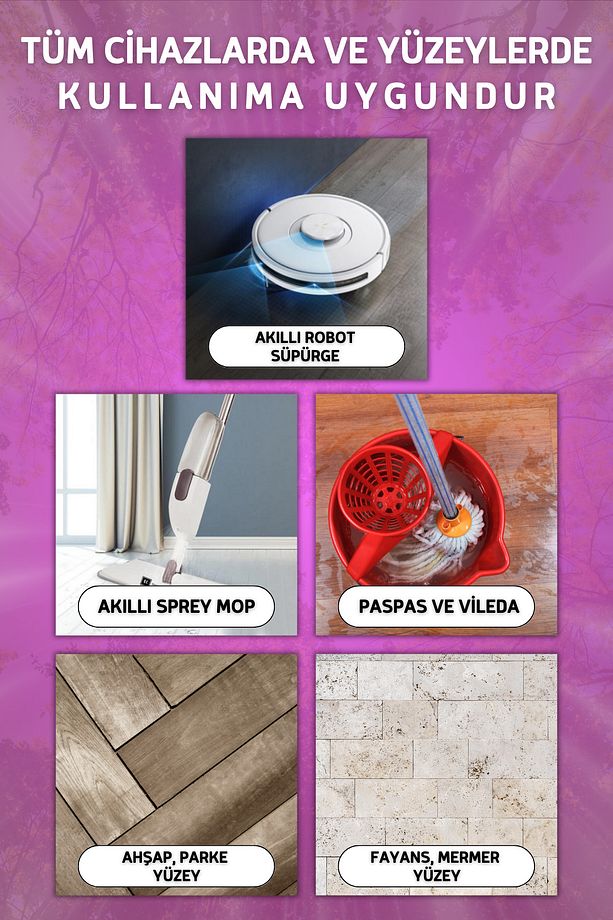 Lavanta Kokulu Akıllı Robot Süpürge Deterjanı, Sprey Mop Deterjanı, Yüzey Temizleyici 550ml - 3