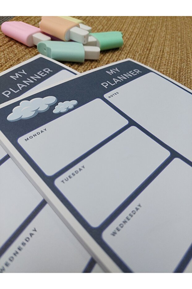 دفتر ملاحظات غير مبطن منقوش باللون الأزرق السحابي - دفتر ملاحظات - مذكرة A5 - 2