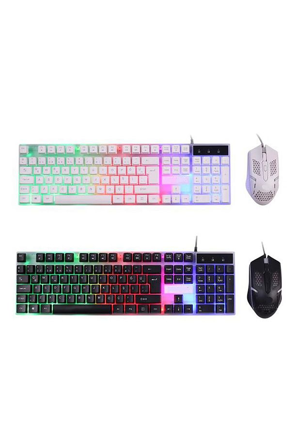 Oyuncu Rgb Işıklı Kablolu Q Klavye mouse set - 3