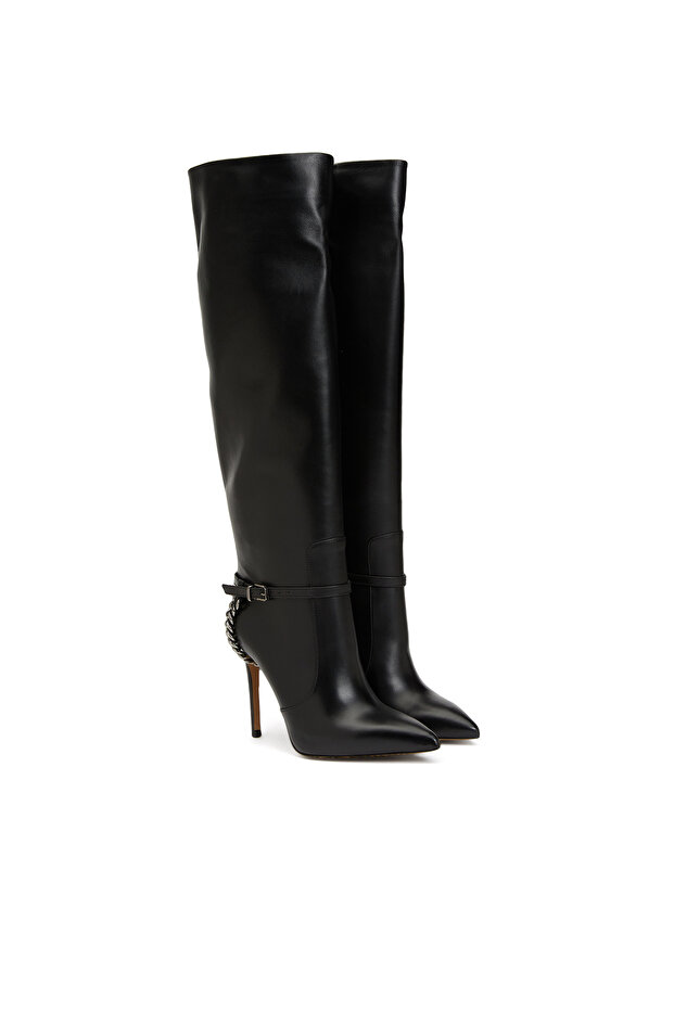 Siyah Kadın Deri Çizme - 2