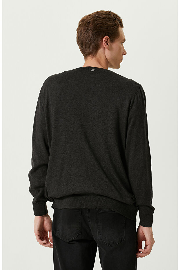 Antrasit Bisiklet Yaka Kazak - 4