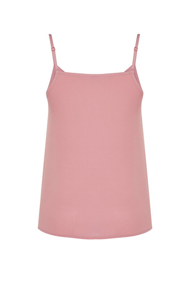 Açık Pembe Basic Askılı Dokuma Bluz TWOSS19BB0224 - 7