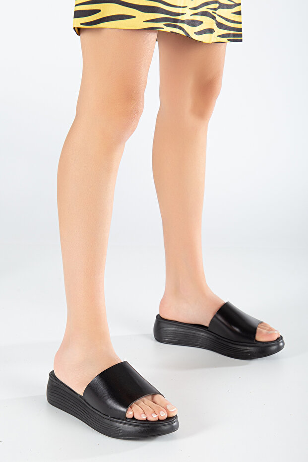 Hakiki Deri Basic Terlik - 8