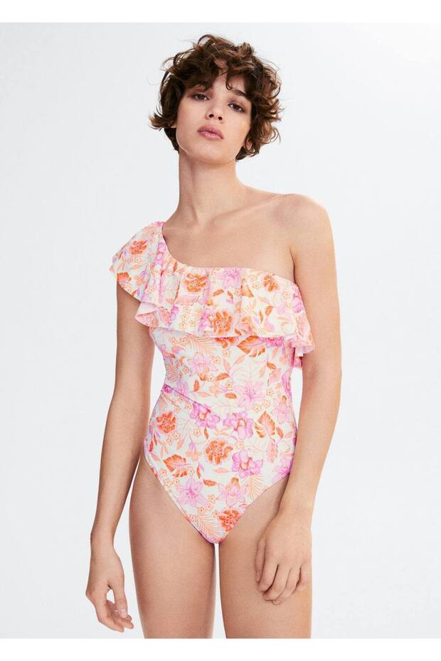 Fırfırlı Çiçekli Mayo - 1