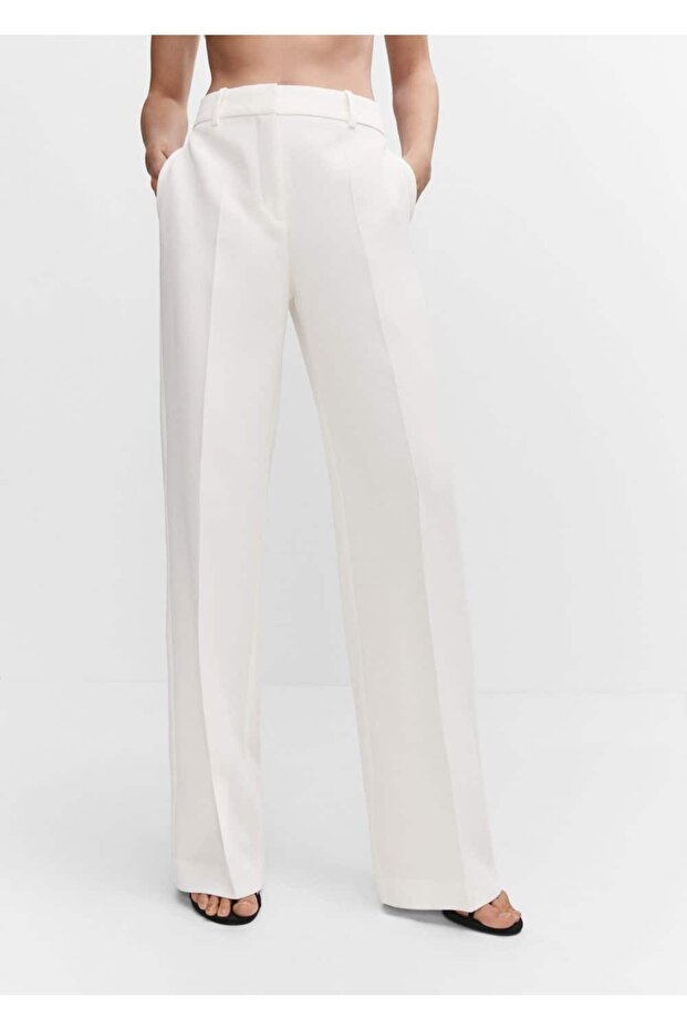 Wideleg Kumaş Pantolon - 1