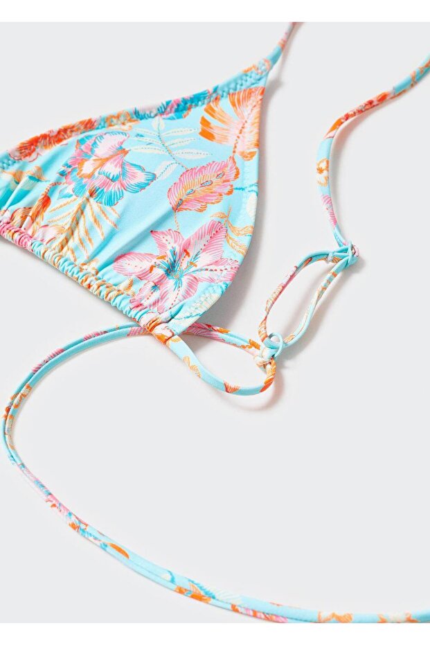 Çiçekli Üçgen Bikini Üstü - 6
