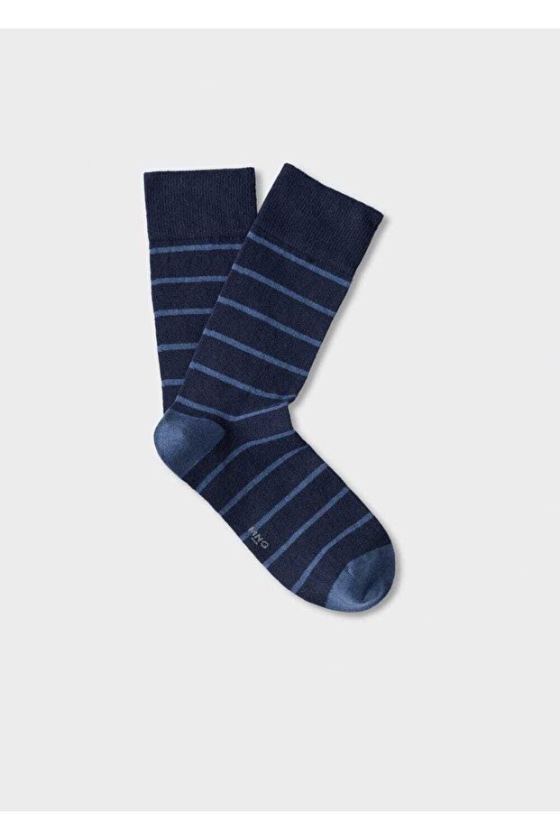 Çizgili Pamuklu Çorap - 1