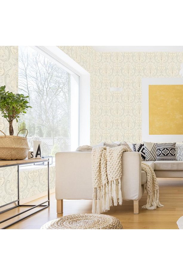 Tropicano Renkli Damask Desen Duvar Kağıdı 9901-2: Krem | Ce, Iso 9001, Iso 10002, Iso 14001 - 4