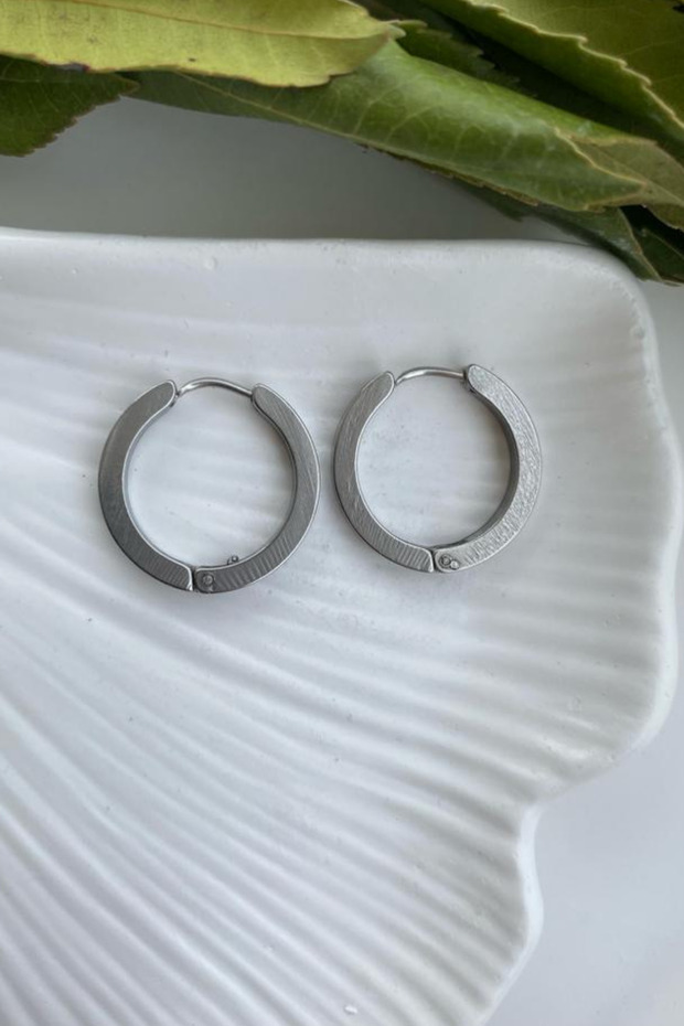 Unisex 316l Surgical Steel Square Circle Model Hoop Earrings