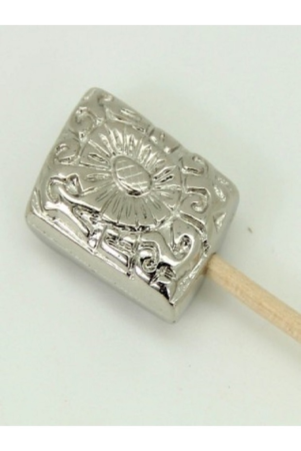 20 قطعة أعواد أسنان مستطيلة مطرزة بالخرز لتقديم الكوكتيل باللون الفضي - 2