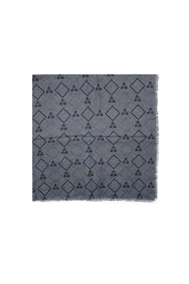 5'li Set Çiçekli Etnik Desen Flamlı Pamuklu Yazma Hediyelik Eşarp 100x100cm Toptan Dağıtmalık - 4