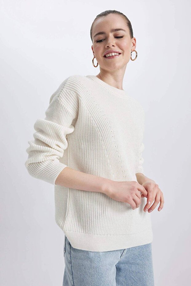 H6905Az/Er103 Defacto Women's Sweater Ecru