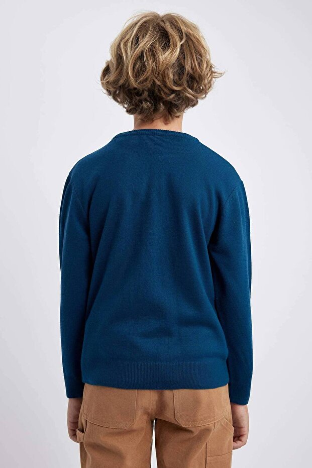 A4992A8/NV260 Defacto Erkek Çocuk Kazak LT.NAVY - 5