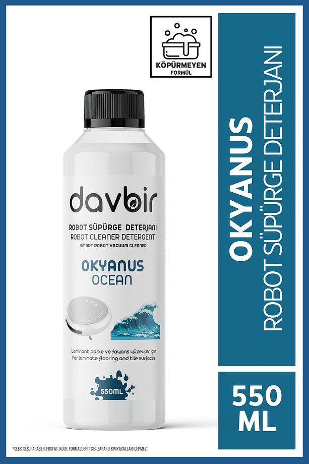 Okyanus Kokulu Akıllı Robot Süpürge Deterjanı, Sprey Mop Deterjanı, Yüzey Temizleyici 550ml - 1