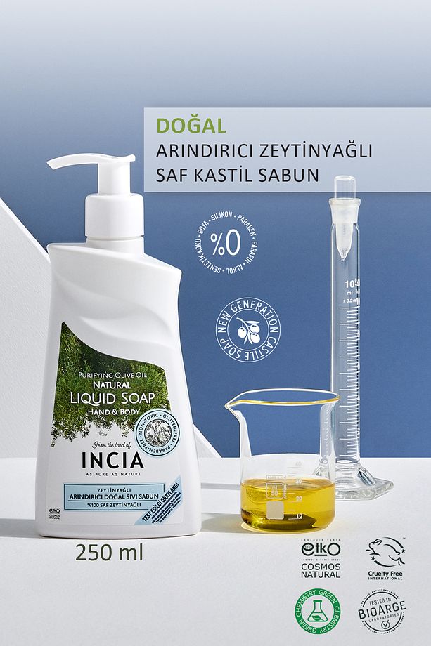 %100 Doğal Sıvı Kastil Sabunu Arındırıcı Zeytinyağlı 10 Bitkisel Değerli Yağ Vegan 250 ml - 2
