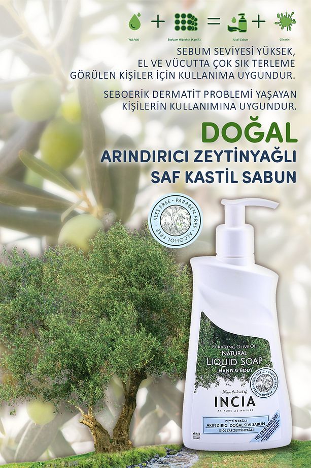 %100 Doğal Sıvı Kastil Sabunu Arındırıcı Zeytinyağlı 10 Bitkisel Değerli Yağ Vegan 250 ml - 6