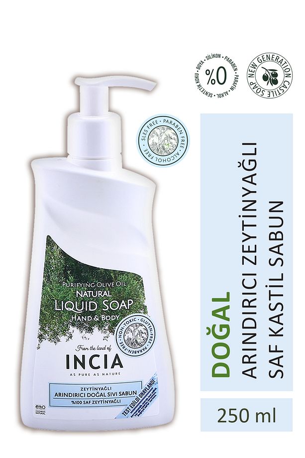 %100 Doğal Sıvı Kastil Sabunu Arındırıcı Zeytinyağlı 10 Bitkisel Değerli Yağ Vegan 250 ml - 1