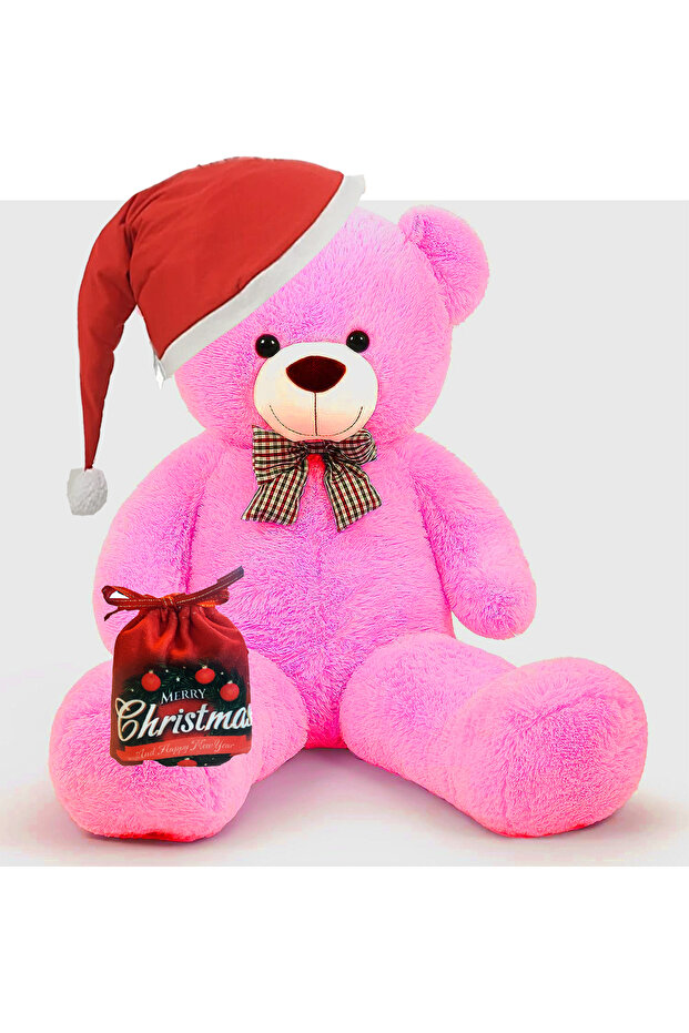 Chocolate New Year Special "Merry Christmas" 90 CM Plush Bear with Pouch and Christmas Hat and Bow Tie