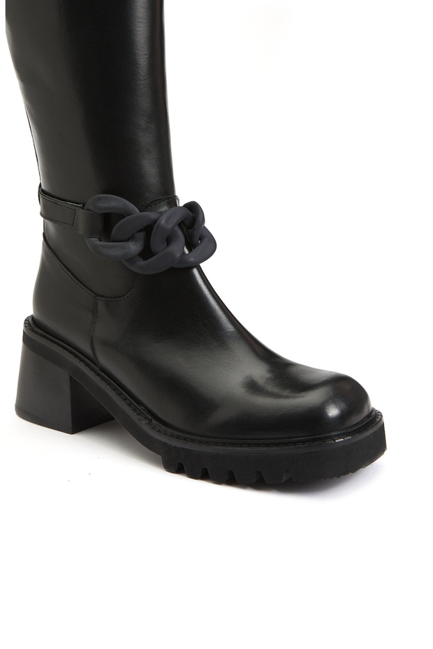 Siyah Kadın Deri Çizme - 6