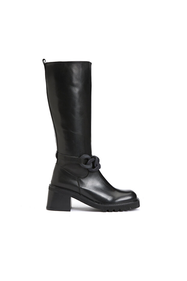 Siyah Kadın Deri Çizme - 1
