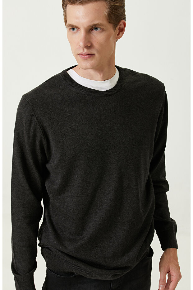 Antrasit Bisiklet Yaka Kazak - 6