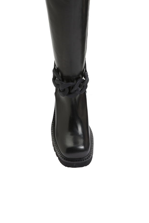 Siyah Kadın Deri Çizme - 4