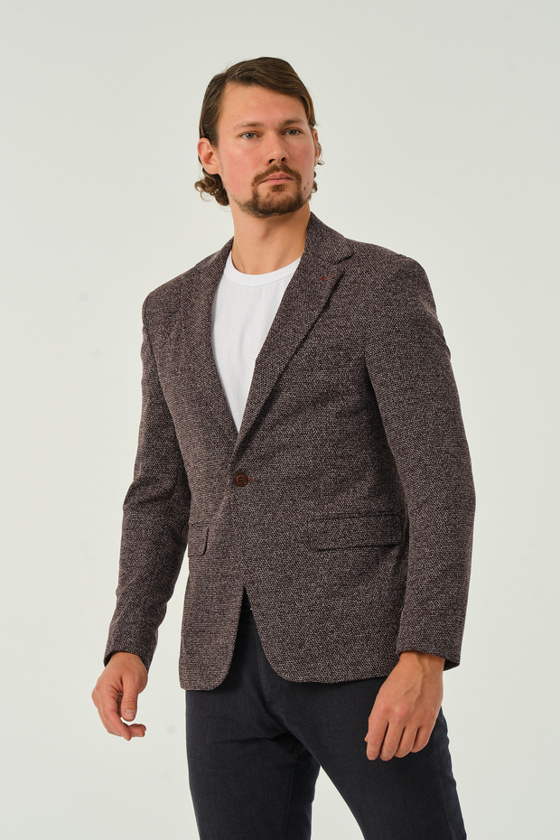 Dark Burgundy Slim Fit Classic Lined Regular Blazer Men's Jacket