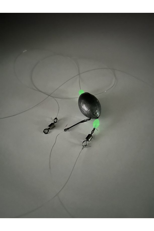 1 Adet Glowlu Tek Iğneli 30 gram Gezer Kurşunlu Hazır Olta Iğnesi Kıyı - 1