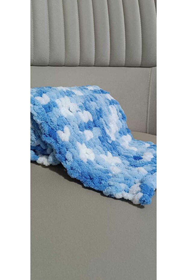 Peluş Örgü Atkı Şal - 1