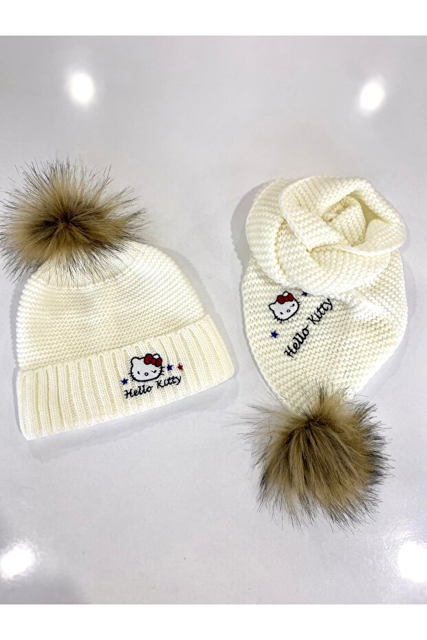 Girl Hello Kitti Scarf Beanie Set