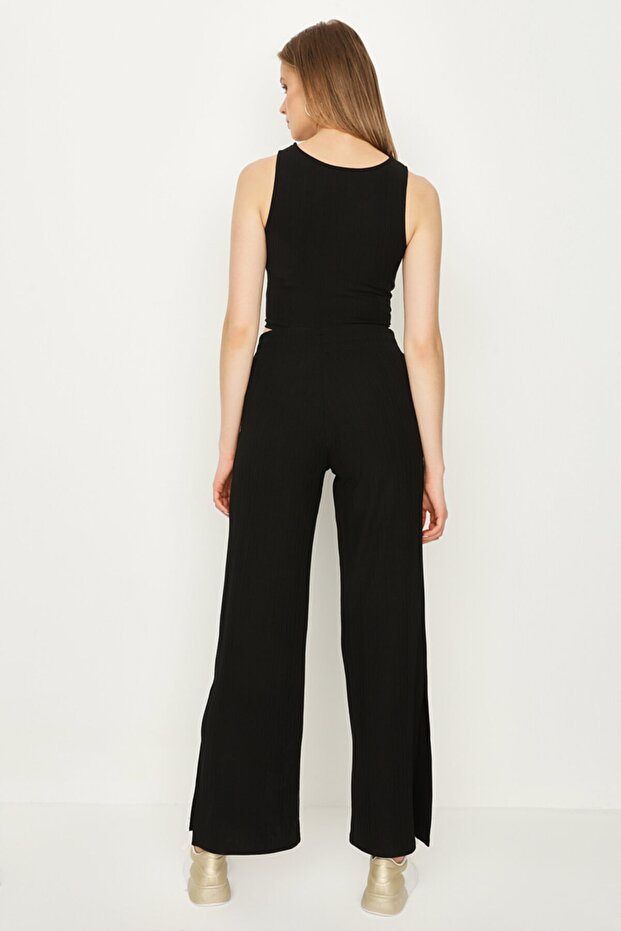 Kadın Siyah Örme Alt Üst Takım Set 2'li - 4