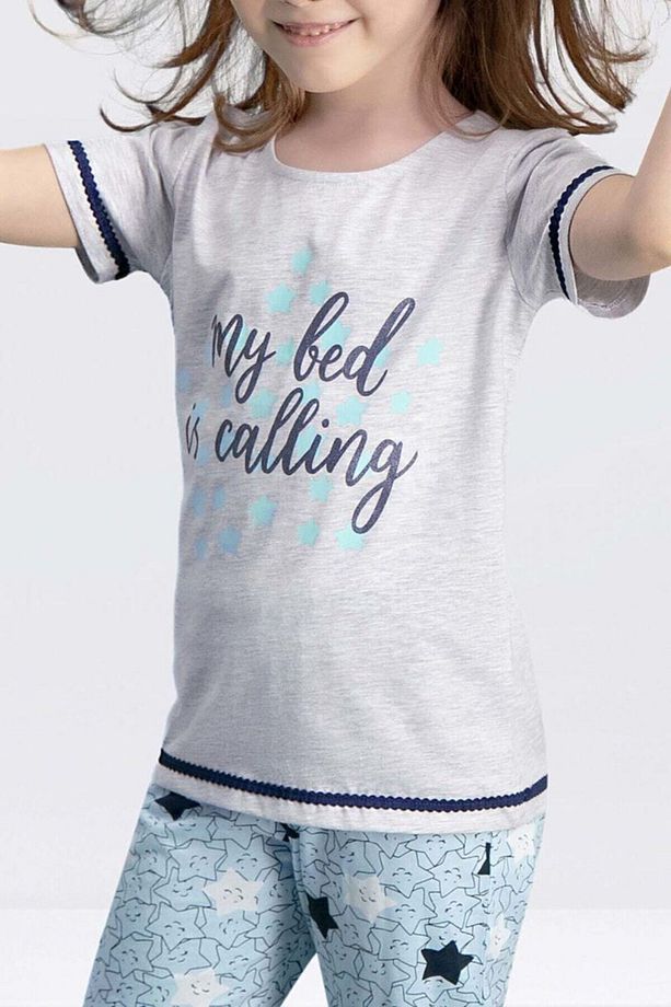 109-1 Kısa Kollu Kız Çocuk Pijama Takımı - 4