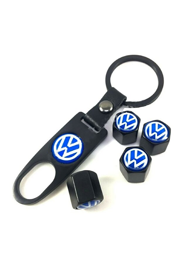 Valve Cover and Keychain Set for Volkswagen Polo 6R 2009-2016 (Blue-White)