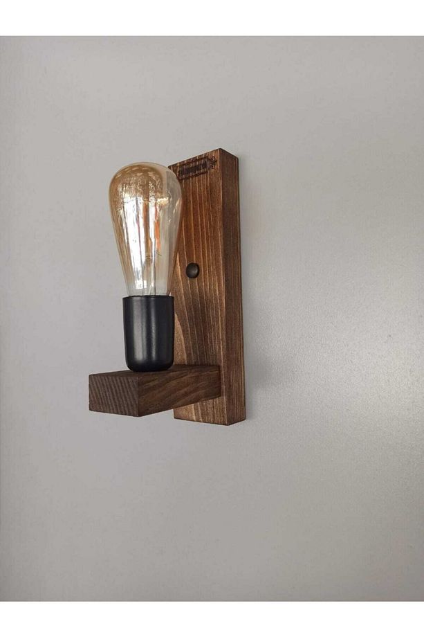 Lara Ahşap Rustik Modern Duvar Aplik - 2