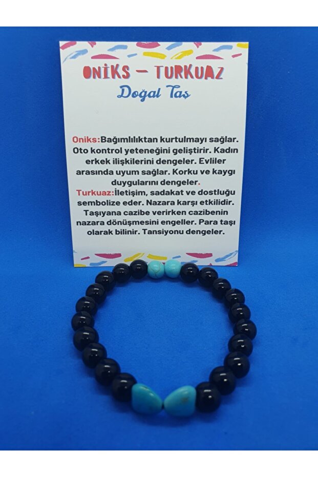 Certified Onyx Turquoise Stone Design Bracelet