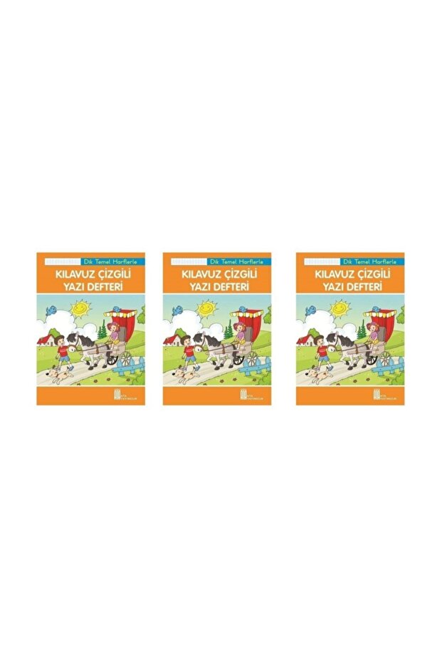 3 Pieces of 1st Grade Guided Lined Writing Notebook with Large Size Upright Basic Letters - 1