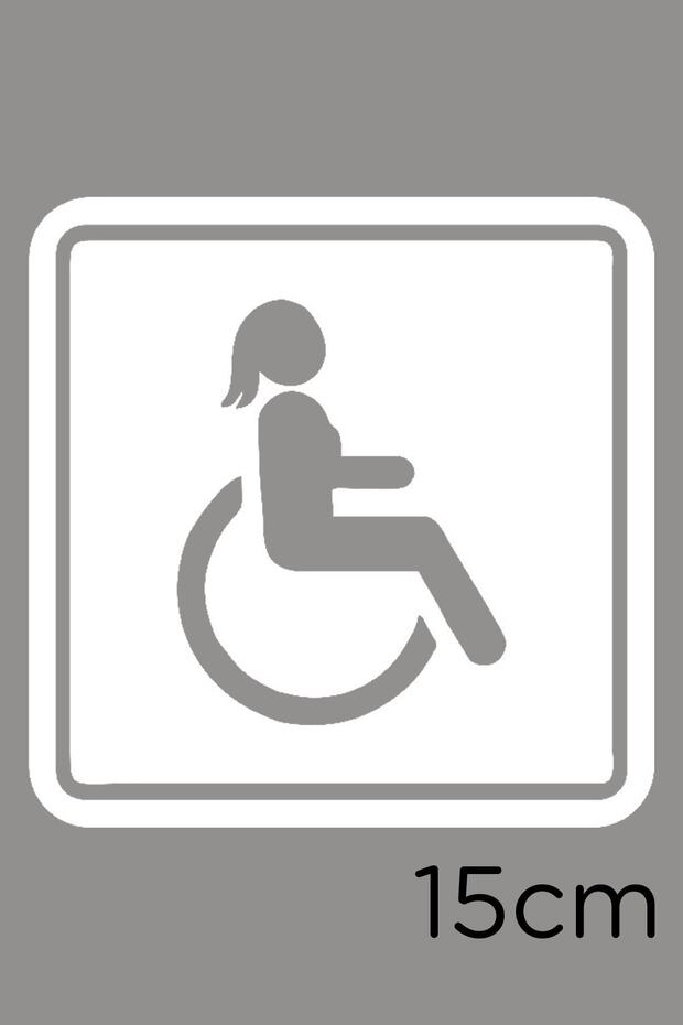 Disabled Car And Disabled Men's Car Sign Sticker 15cm - White