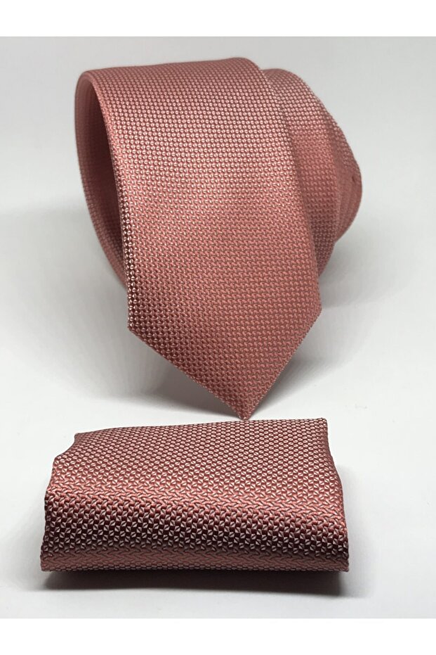 Slim Fit Oxford Bird Eye Pattern Tie with Handkerchief